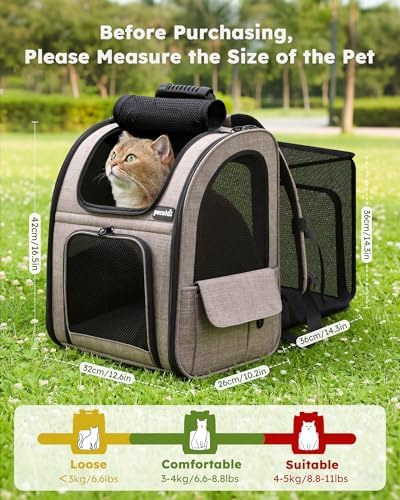 pecute Cat Backpack Expandable, Cat Backpack for Cat with Breathable Window - Image 2