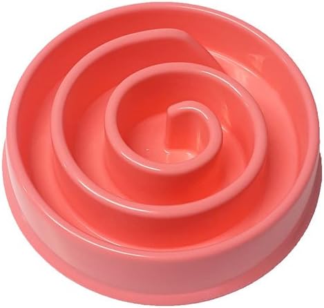 ALPHA DOG SERIES Non-Slip Maze Puzzle Bowl Slow Feeder Interactive Stop Bloat Stop Gas Improve Digestion Dog Bowl for Small and Medium Dogs (Pink, Snail)