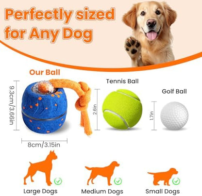 Interactive Dog Toy Ball, Automatic Bouncing Rotating, Realistic Dog Barking Sounds, E‑TPU, IP54, Rechargeable, for Small/Medium/Large Dogs, Indoor/Outdoor（Light Blue） - Image 2