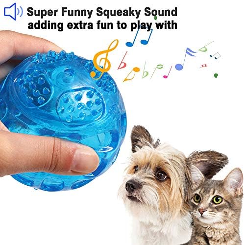 ACEONE Dog Squeaky Ball, Pet Squeak Chew Bouncy Rubber Toy Balls for Small Large Dogs Indestructible Exercise Training Playing - Image 3