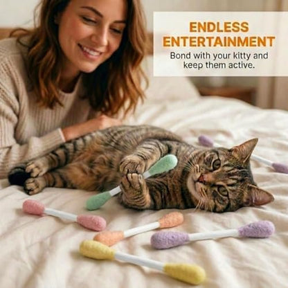 Glaciart One Swabs Cat Toys with Catnip - 6 Pk | Durable for Chew, Cute Cat Toys Interactive Kitty for Boredom, Exercise, & Play | Filled w/Organic Catnip for Anxiety & as Digestive Aid | Gift Idea - Image 5