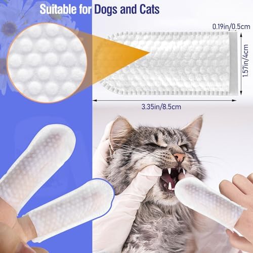 Pet Teeth Cleaning Finger Wipes for Dogs & Cats, Dog Dental Wipes for Removing Plaque and Tartar Buildup, No-Rinse Disposable Gentle Cleaning & Gum Care Pet Wipes, 50 Counts - Image 5