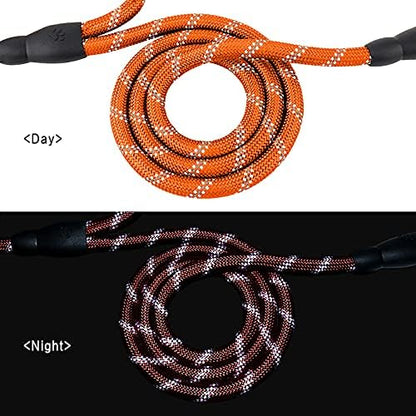PLUTUS PET Rope Dog Leash 6ft Long,Traffic Padded Two Handle,Heavy Duty,Reflective Double Handles Lead for Control Safety Training,Leashes for Large Dogs or Medium Dogs,Dual Handles Leads(Orange) - Image 5