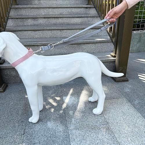 Double Ended Dog Leash,for Obedience Training Easy to Use,Lightweight,Soft for Large and Medium Dogs (Grey, 1M*2.5CM) - Image 5