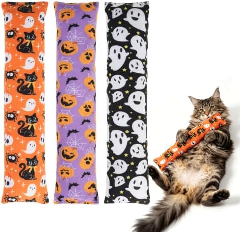 KOOLTAIL Cat Catnip Toys for Halloween, 3 Pack Durable Soft Kicker Toy Filled with Natural Catnip, Interactive Bite Resistant Chew Teeth Cleaning Gift for Indoor Cats Kitten by KOOLTAIL