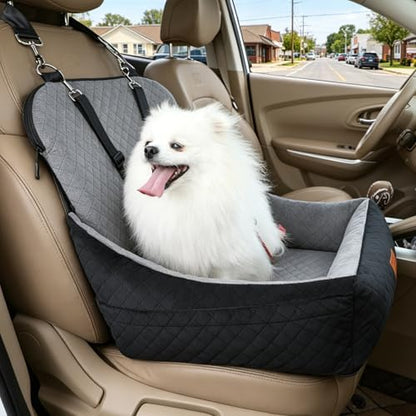 Small Dog Car Seat & Travel Bed:Keep Your Pup Safe,Comfortable and Secure on Every Journey.Features 2 Safety Harnesses,Removable Washable Cover for Multi-Scenario. - Image 2