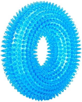 JOR Dog Oral Nub Squeaky Ring, Relief & Comfort for Teething Puppies, Floating Fetch Ring, Creates Slow Bowl for Fast Eaters, Round Rubber Ring Won’t Dent Floors, Puppy Essentials, Crystal Blue - Image 2