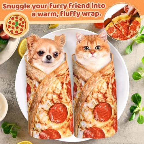 31.5" Pizza Shapes Large Cat Grooming Wrap for Cutting Nails - Image 2
