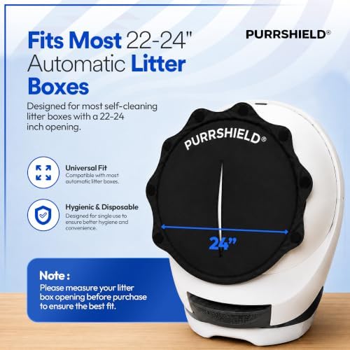 | Universal Self-Cleaning Cat Litter Box Cover – Odor Control | Dust Reduction & Privacy Shield | Allergen Barrier | Fits 21"-24" Round Opening | Disposable - Image 2