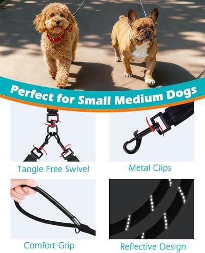 PetBonus Rope Double Dog Leash, No Tangle Dual Leash for Walking Two Dogs - Image 2