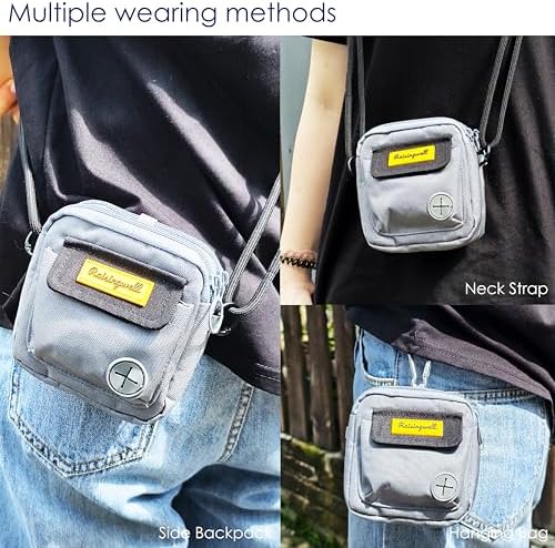 Raisingwell Dog Treat Pouch for Pet Walking and Training with Clicker Poop Bags and Three Bags Design Small Fanny Zipper Pack Holder for Puppy Snack Dispenser Kit for Leash and Outdoor Use (Gray) - Image 5
