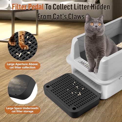 Cat Litter Box Step with Filter Function, Non-Slip Cat Step, Black - Image 3