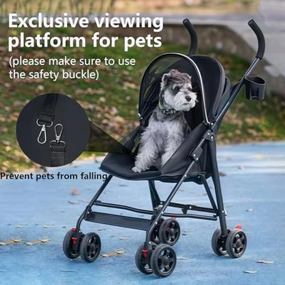 Cat Stroller Foldable Lightweight for Small Dogs Cats 0-15 lb Black - Image 6