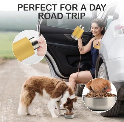 KEWIXY 3 in 1 Insulated Dog Water Bottle with Detachable Bowls for Travel - Image 6