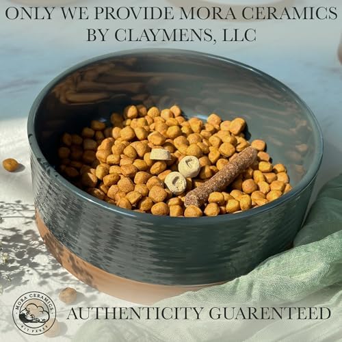 Mora Ceramic Pet Bowl - Large Food/Water Dish for Large Dogs, Cats, Great Dane, Mastiff - 50oz or 8 Cups - Basic Bowls - Charcoal - Image 4