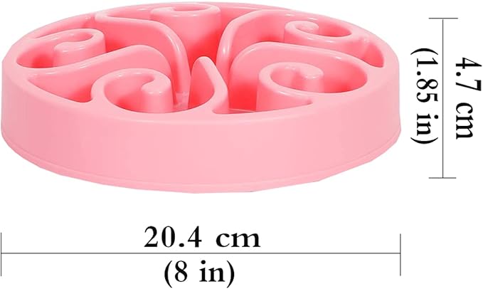 Dog Bowl Slow Pet Feeders Non Skid Bowl Dog Water Bowl Dry Food Bowl Slow Feeder Fun Bowl Slow Eating Bowl for Small Dog Large Dog Medium (Pink, M)