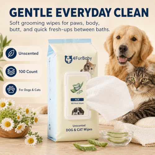 Dog Wipes for Paws and Butt, Unscented, 100 Count - Image 2