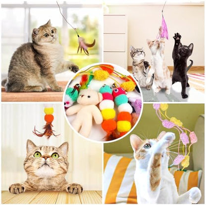 QUOZUO Cat Feather Wand Replacement - 12 PCS Toy Refills and Attachments for Cat Toys - Image 7
