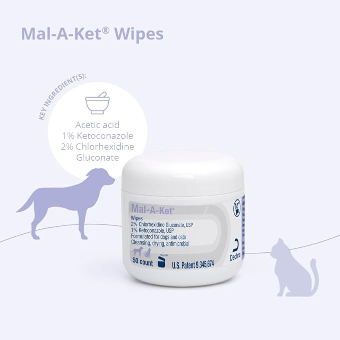 Mal-A-Ket Wipes, 2.25" Round, jar,50 Count (Pack of 2)