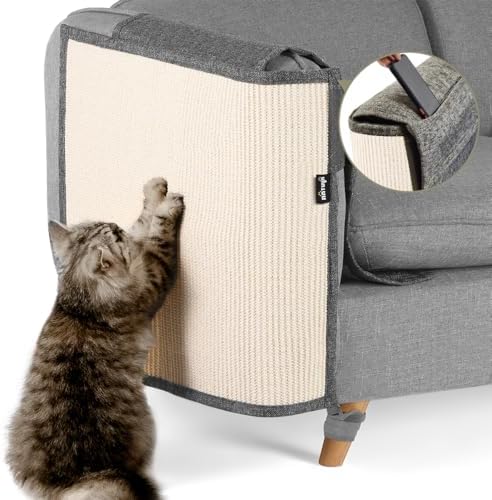NATUYA Large Sisal Cat Scratching Mat for Couch Arm, Dark Gray, Right by NATUYA