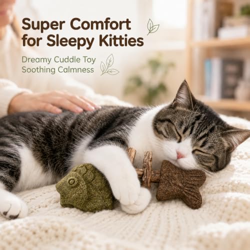 Cat Chew Toy Natural Silvervine Catnip Blend Fish Bone Shaped Teething Sticks for Indoor Kittens to Bite and Play with Fun Stimulation for Pet Mouth Dental Care and Teeth Cleaning - Image 3