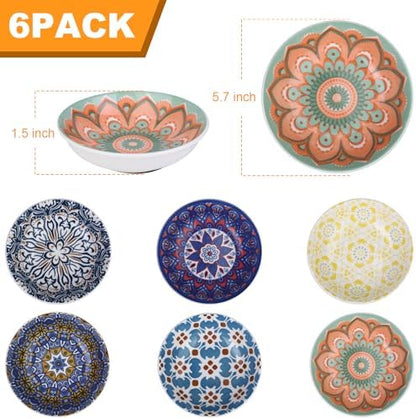 Ceramic Cat Food Bowls, 6 Pack 5.7-in Non-Slip Cat Dishes for Food, Water - Image 2