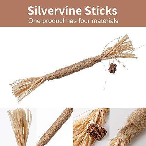 PAZ'S GIFT Catnip Toy Cat Toys Catnip Toy cat chew Toy cat Kicking silvervine Stick Teeth Cleaning Cute Kitten Teething Indoor Interactivecat Dental Care Matatabi (Raffia 2pcs) - Image 4