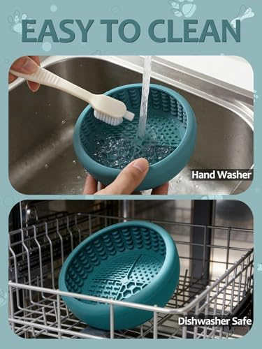 Dog Lick Bowl with Brush and Scraper, Anxiety Relief Lick Mat for Dogs, Non-Slip Freeze Licking Bowl Enrichment Puzzle Feeder for Distraction, BPA Free Silicone, Dishwasher Safe - Image 5