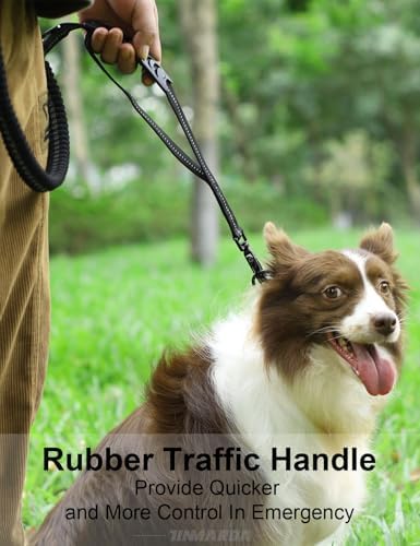 Heavy Duty Dog Leash, 4-6FT Shock Absorbing Dog Leashes with Traffic Handle and Comfortable Padded Handles, Advanced Easy Metal Clip, No Pull Reflective Leash for Medium Large Dogs that Pull (Black) - Image 4