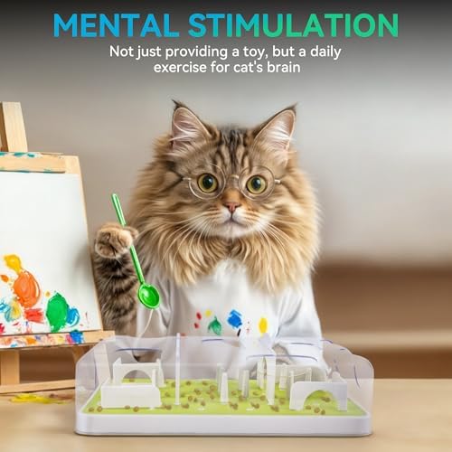 ALL FOR PAWS Interactive Cat Puzzle Feeder & Slow Feed Toy – Mental Stimulation Treat Dispenser Maze for Indoor Cats, Enrichment & Cat Food Toy - Image 5