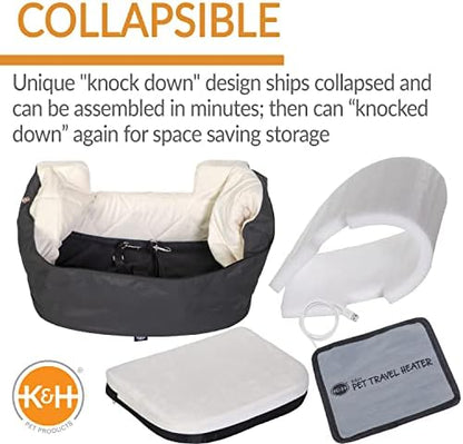 K&H Pet Products Bucket Booster Washable Medium and Small Dog Car Seat with Dog Seat Belt for Car, Sturdy Booster Seats, 2 Safety Leashes - Image 3