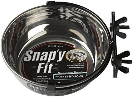 MidWest Homes for Pets Snap'y Fit Stainless Steel Food or Water Bowl, Holds 20 Ounces, Mounts to Wire Crates, No-Tip Design, Rust-Resistant, for Small Dogs and Cats by MidWestHomesForPets