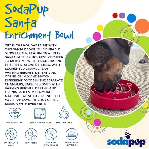 SodaPup Santa Enrichment Bowl – Durable Slow Feeder Bowl Made in USA from Non-Toxic, Pet-Safe, Food Safe Material for Mental Stimulation, Slowing Down Eating, Healthy Digestion, & More - Image 3