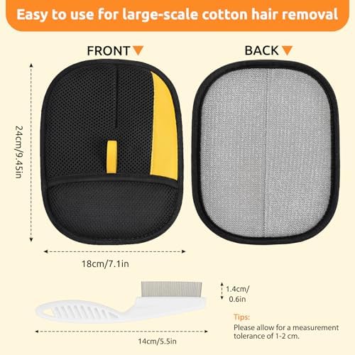 SAWMONG Pet Hair Removal Glove, 2Pcs Cat & Dog Reusable Pet Hair Remover Gloves New Upgrade, Grooming Pet Hair Remover Tool, Alternative to Lint Rollers - Image 6
