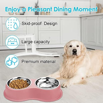 Epetslove Stainless Steel Dog Bowls Double Non-Slip Dog Water and Food Bowl - Image 5