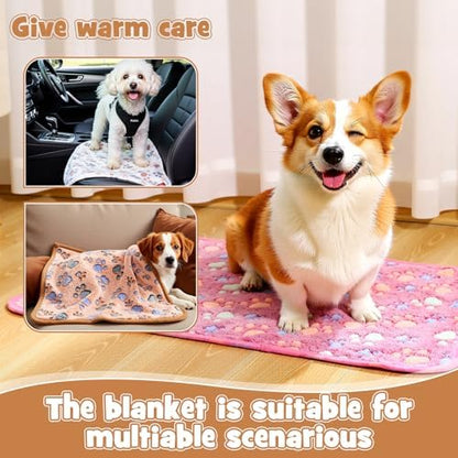 Tegeme 12 Pcs Puppy Blanket for Cat, 30 x 20 Inch, Pink,Beige,Camel - Image 4