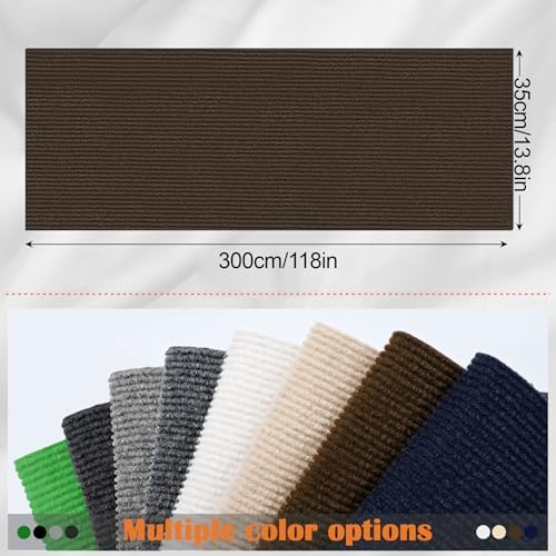 Cat Scratch Furniture Protector - 118" x 13.8" Trimmable Self-Adhesive Cats Claws Scratch Pads, DIY Cat Climbing Couch Protector for Scratch Post Cat Tree Replacement Indoor (Brown) - Image 2
