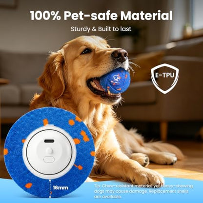 Smart Interactive Dog Toys - Auto Bouncing & Rolling Ball, 3 Interactive Modes, Chew-Resistant E-TPU Material, IPX7 Waterproof, Smart Chase Pet Toy Ball for Medium and Large Dogs - Blue - Image 3