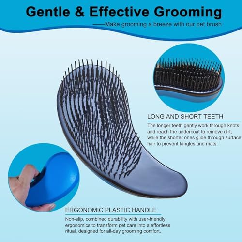 Puppy Brush for Small Dogs - Soft Dog Brush （Blue） - Image 4