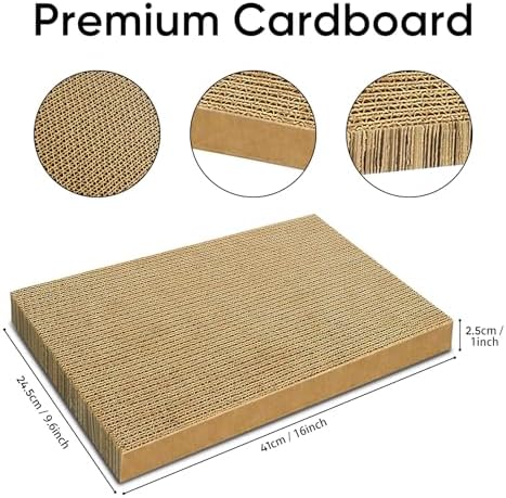 Cat Scratcher 4-Pack, Large Cardboard Pads for Indoor Cats - Image 2