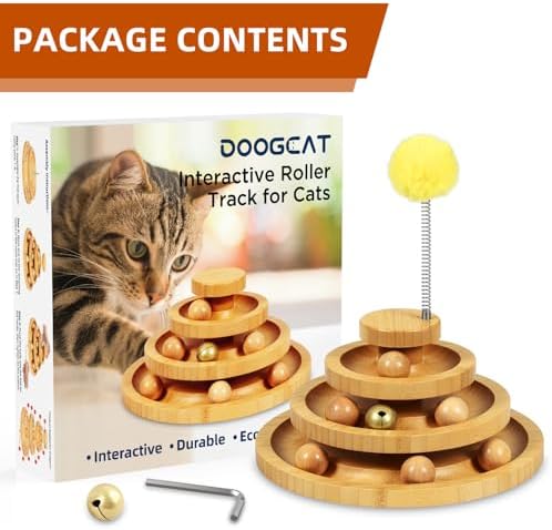 DoogCat Cat Ball Track - 3-Level Cat Ball Tower with 9 Removable Balls for Interactive Play and Mental, Physical Exercise - Large Size - Image 6