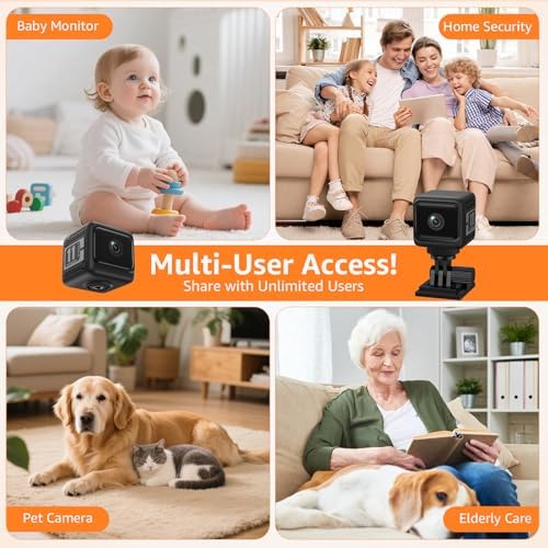 2026 Upgrade Small Security Camera 2.4G WiFi Only Wireless Camera 1080P Mini Nanny Cam for Baby Pet Auto Night Vision 1600mAh Battery Indoor Cameras Motion Detection for Home Security - Image 5