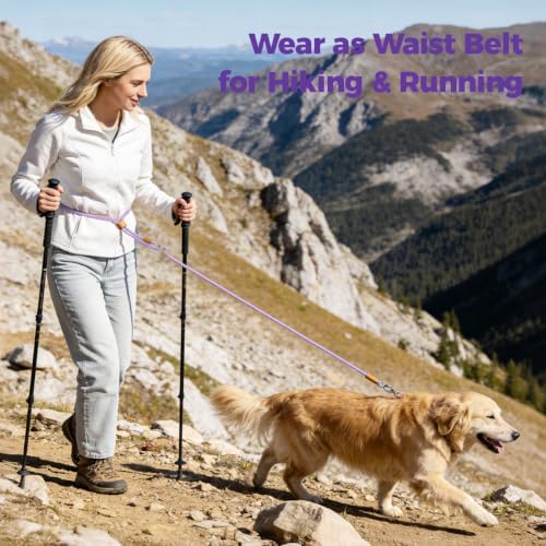Hands-Free Double Dog Leash 2-in-1 Convertible for Walking & Jogging Purple - Image 3