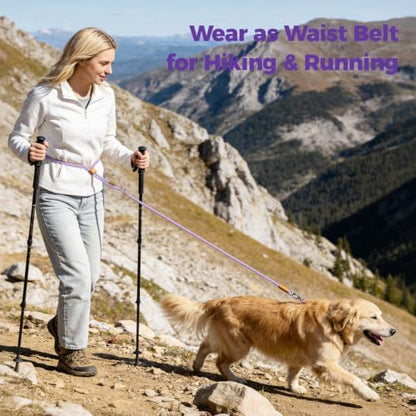 Hands-Free Double Dog Leash 2-in-1 Convertible for Walking & Jogging Purple - Image 3