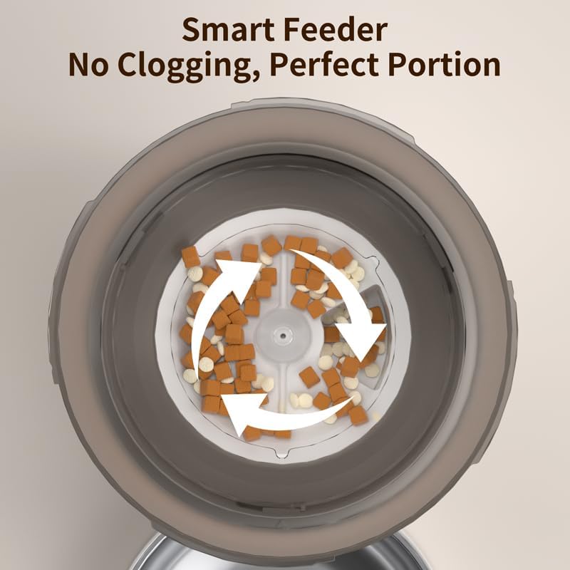 Automatic Cat Feeder, 4.5L Easy Install Pet Food Dispenser, 1080P HD Camera, 5GWIFI with Night Vision, Motion Alarm, Stainless Steel (White) - Image 7