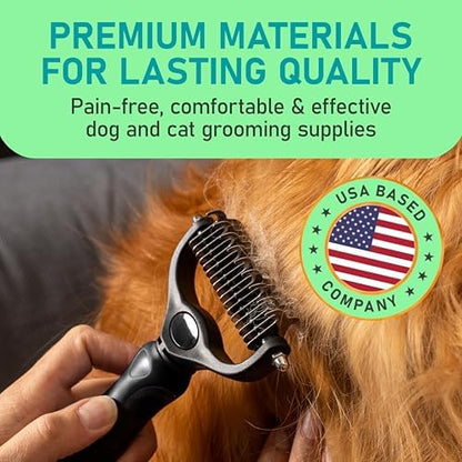Maxpower Planet Hair Brush - Double Sided Shedding, Dematting Undercoat Rake for Dogs and Cats, Extra Wide Dog Grooming Brush, Reduce Shedding by 95%, Black - Image 3