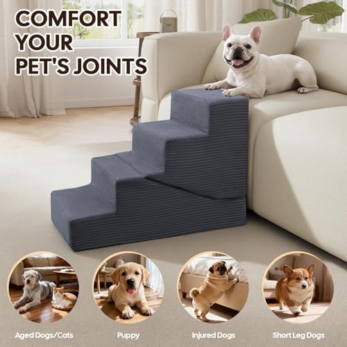 Dog Ramp for Bed Couch, 20.4" H Dog Stairs for Small Dogs - Image 5