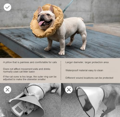 H HIDREAM Dog Cone Collar Stress-Free Recovery Cone Alternative: Adjustable Depth & Diameter for Wide-Neck Dogs (Pugs, Bulldogs, Bullies) Daisy Yellow XL-B - Image 6