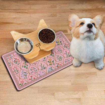 Absorbent Pet Dog Bowl Mat for Food and Water, Pet Cat Food Feeding Mat with Non Slip Rubber Backing, Dog Food Mats for Floors Waterproof, 12"x20" - Image 2
