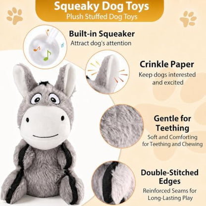 Drmstow 3-Pack Squeaky Plush Dog Toys for Small and Medium Dogs - Image 2